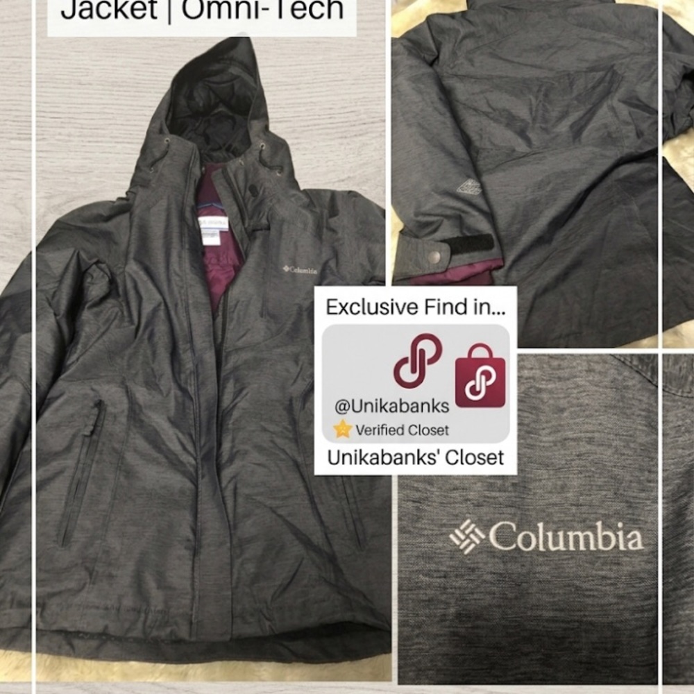 Columbia Men’s Dark Gray Puffer Jacket with Maroon Lining